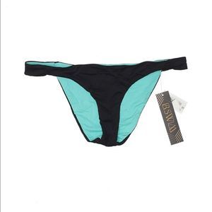 B SWIM swimwear black bikini bottoms large NWT
